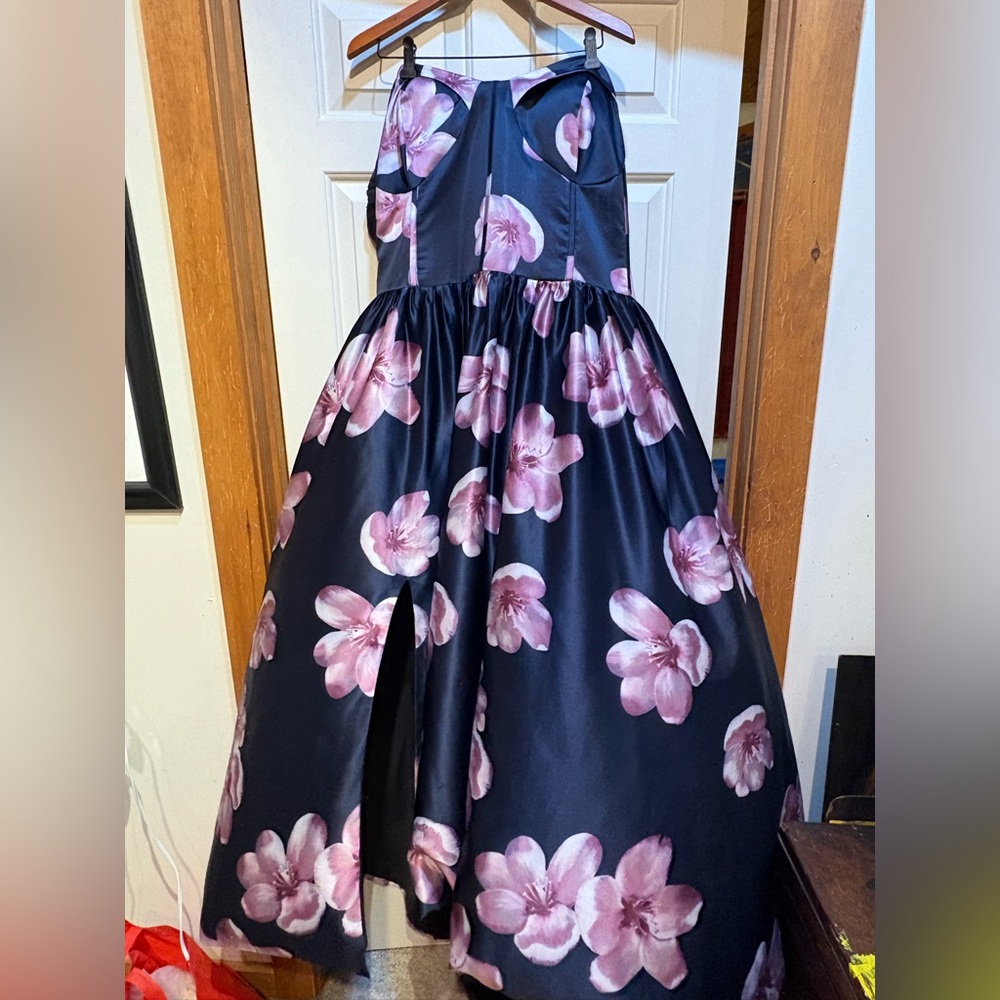 Floral Strapless Ballgown With Corset Back